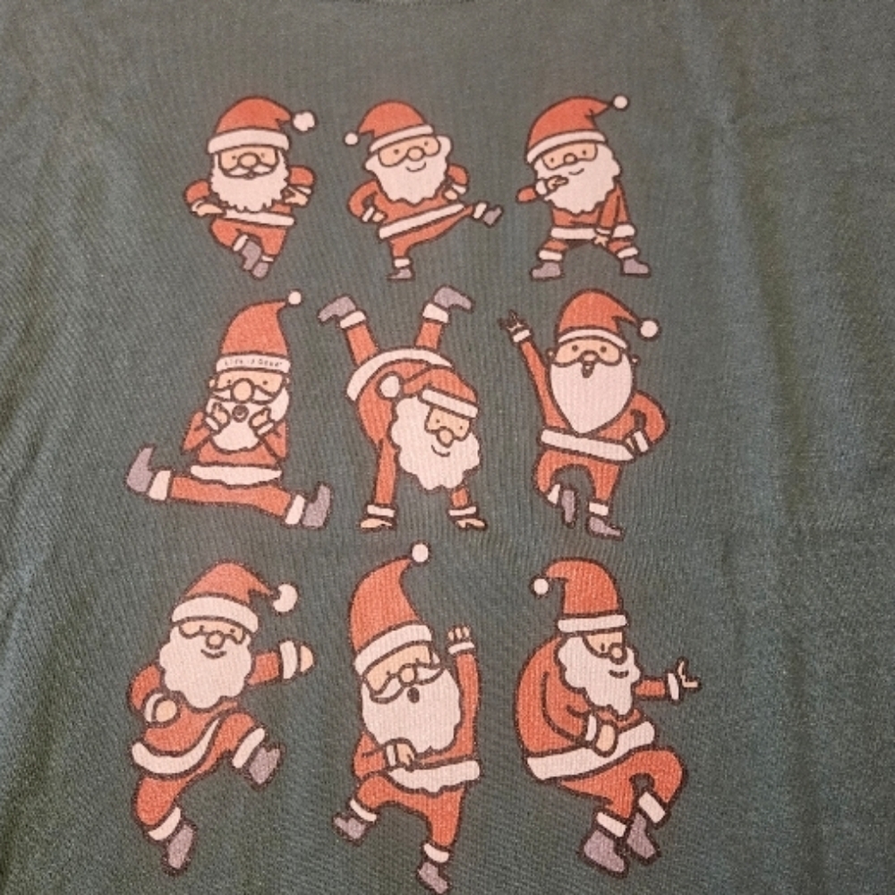 👕 Womens Life Is Good Dancing Santas Tee Large